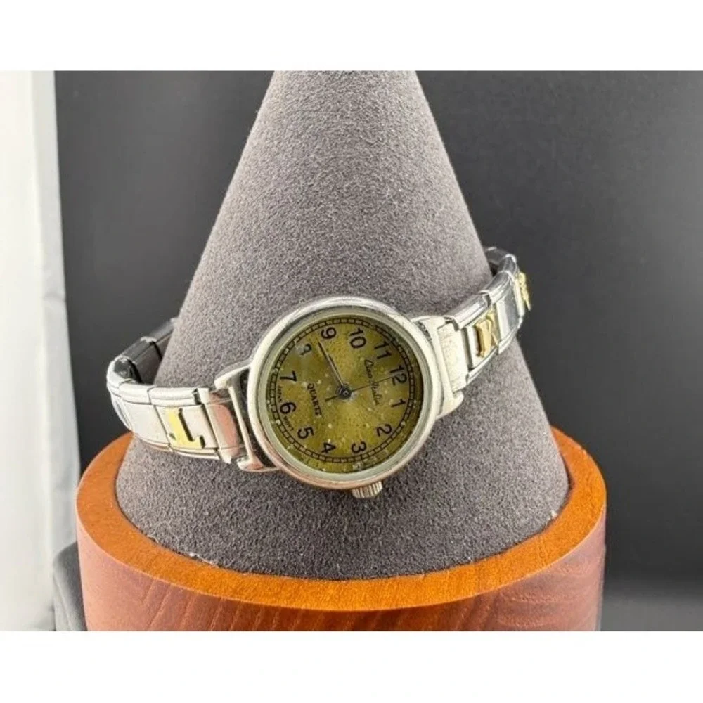Vintage Ciao Italia Watch Charm Bracelet Silver Gold Tone Italian Links 21438